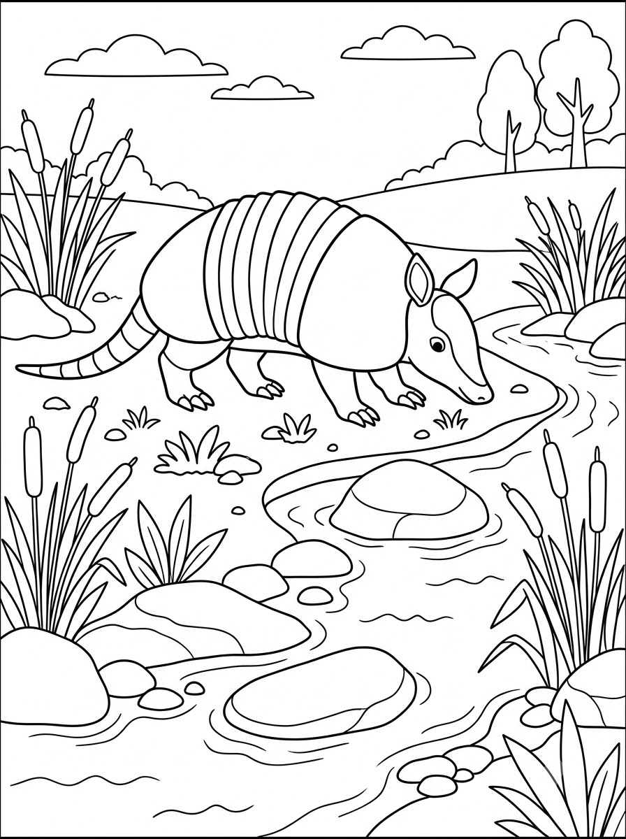 adult Armadillo coloring pages