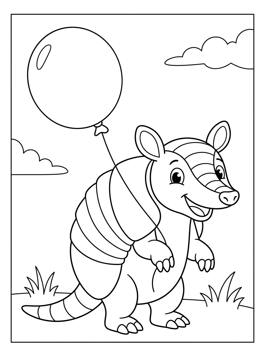 vintage Armadillo coloring pages