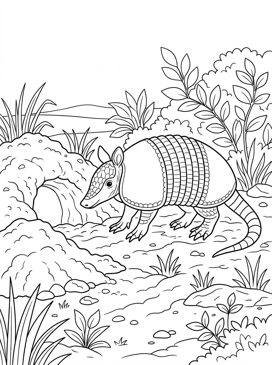 printable Armadillo coloring pages
