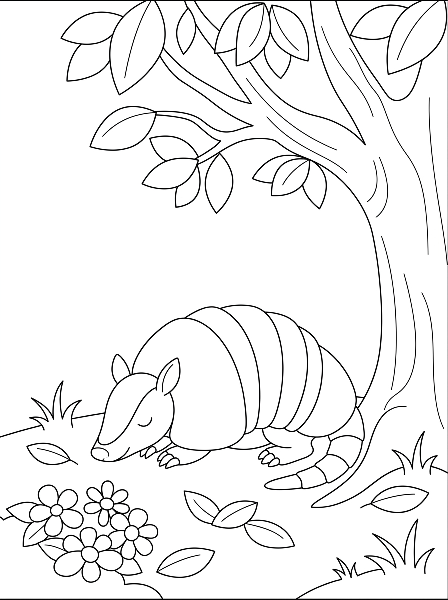 kids Armadillo coloring pages 1
