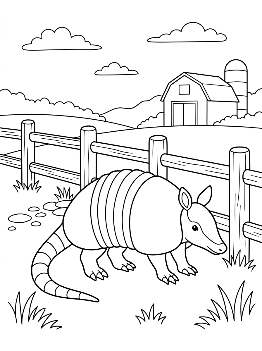 adult Armadillo coloring pages 1
