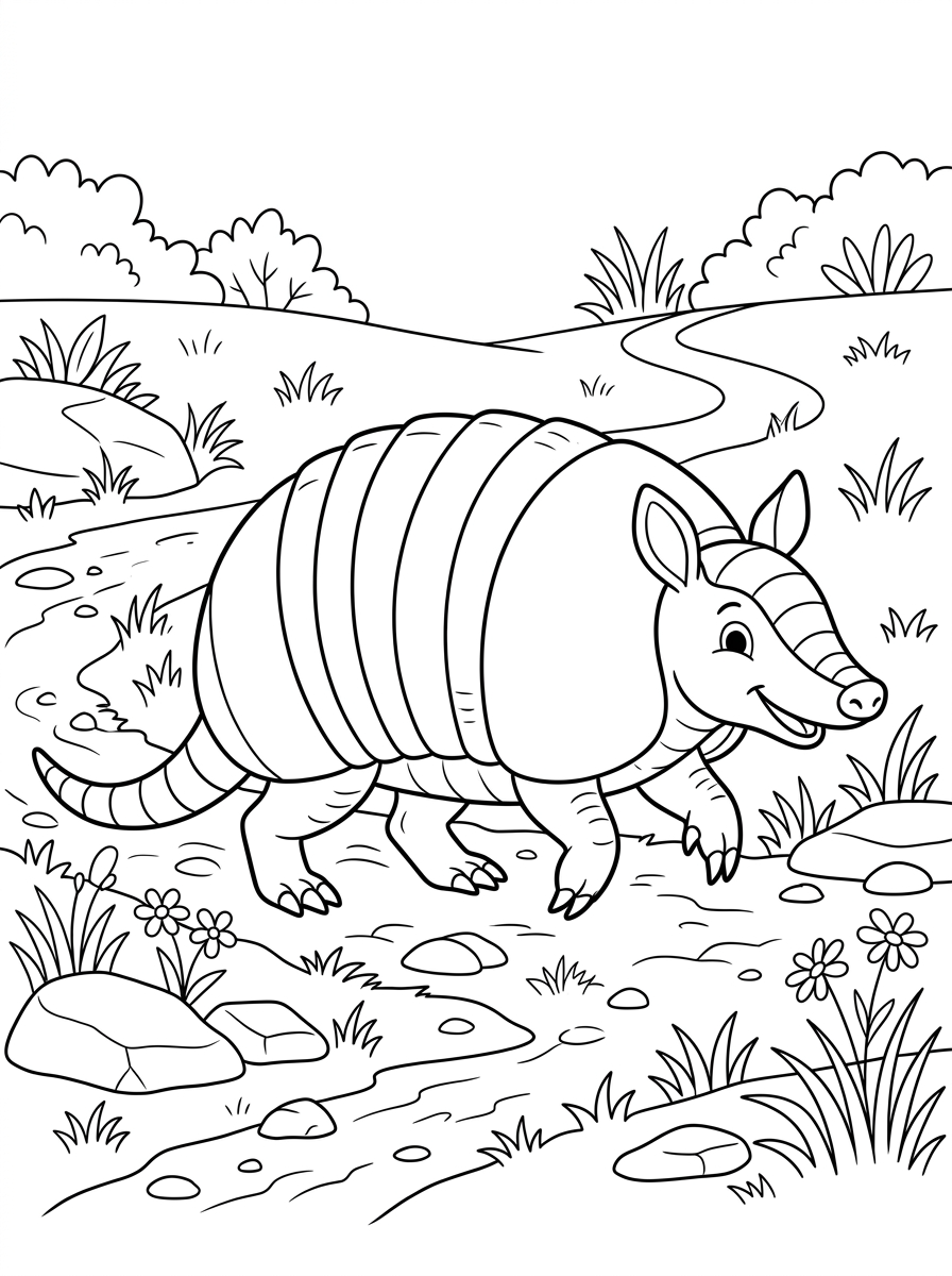 Armadillo coloring pages to print