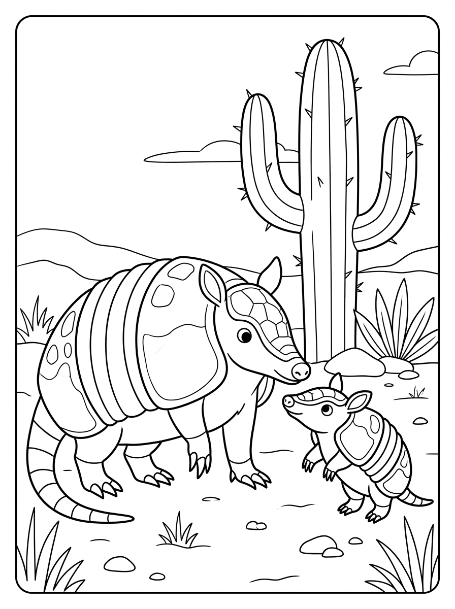 coloring pages for Armadillo 1