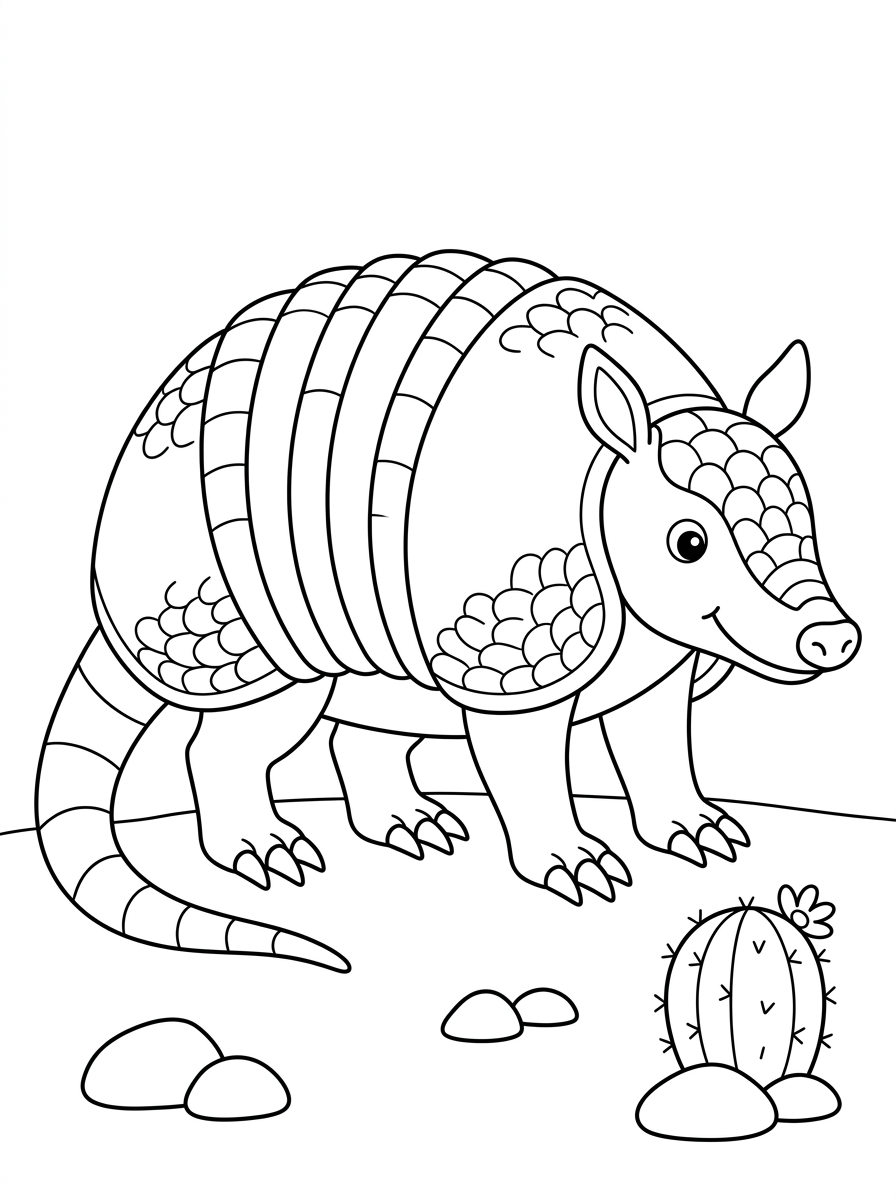 Armadillo coloring pages free printable