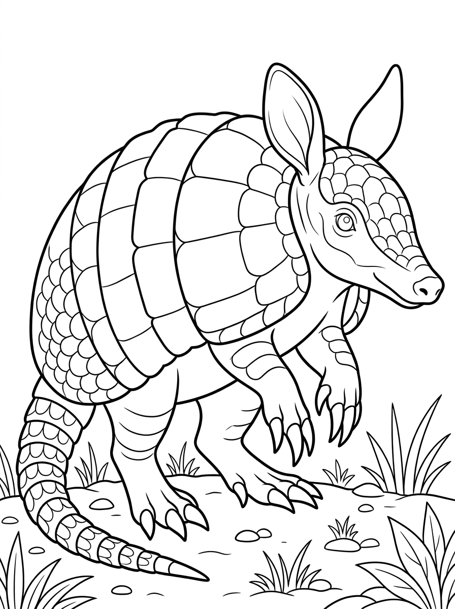 free Armadillo coloring pages for kids