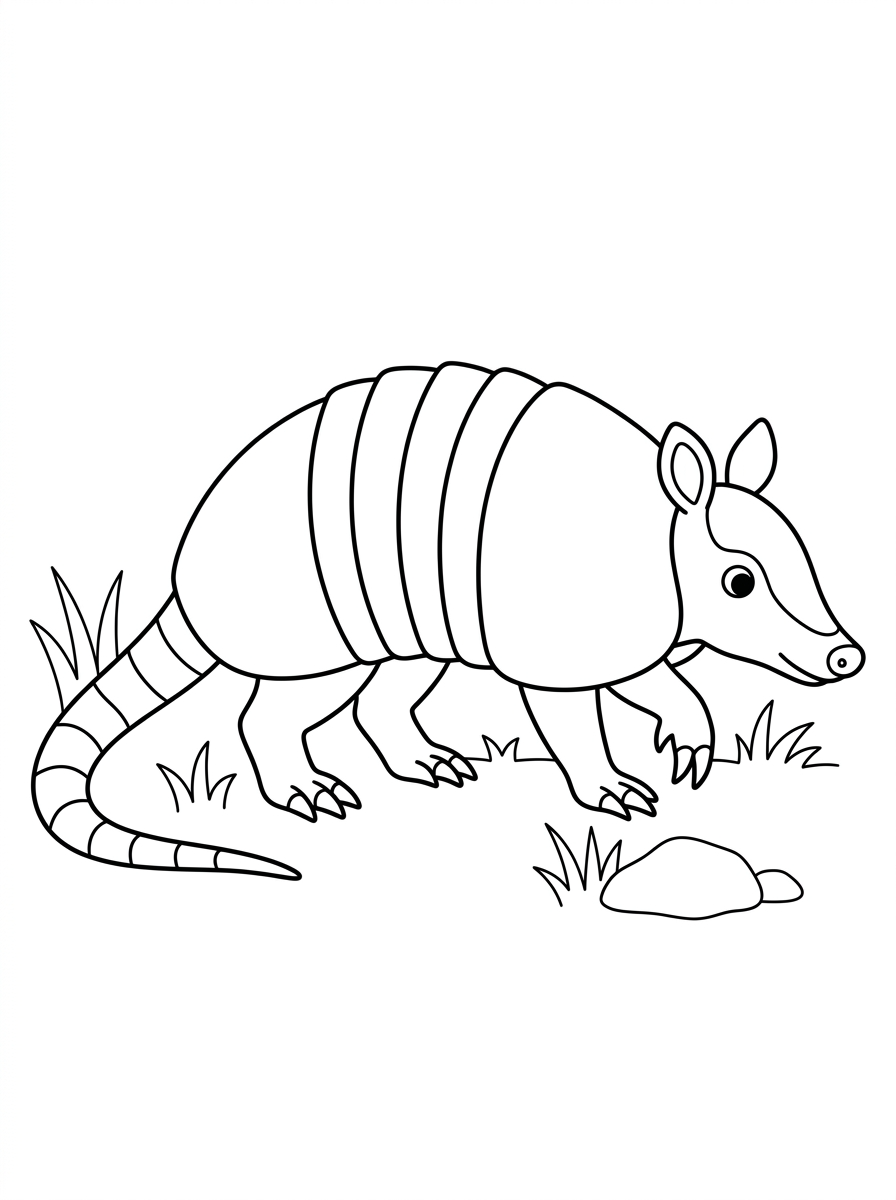 Armadillo coloring pages easy
