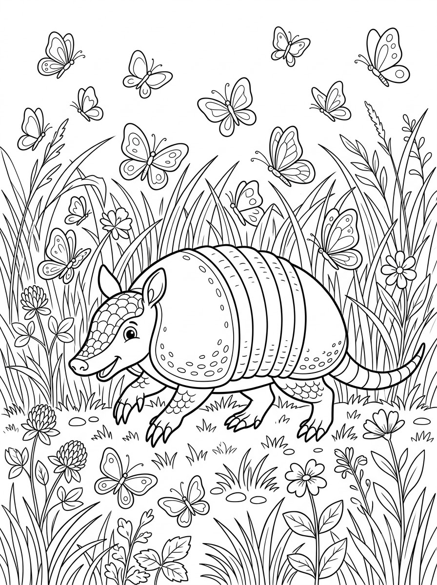 free Armadillo coloring pages printable