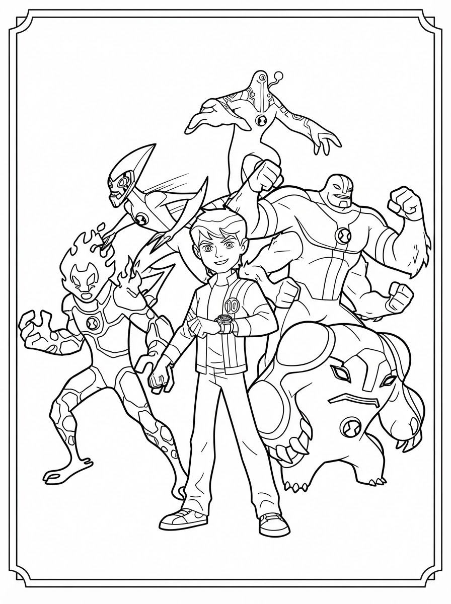 vintage Ben 10 coloring pages