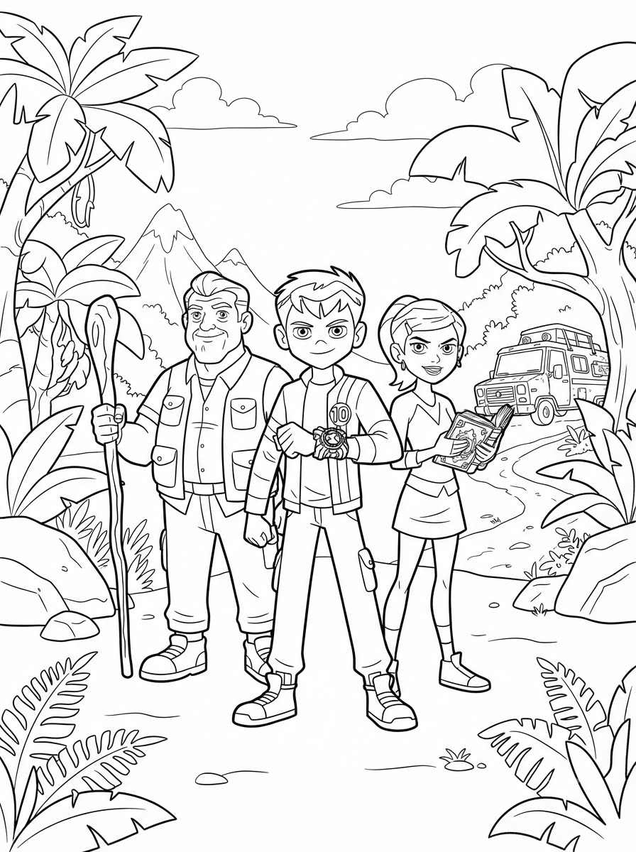 kawaii cute Ben 10 coloring pages