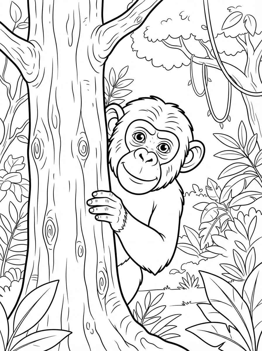 dibujos para colorear de chimpancés 12 Dibujos para colorear de chimpancés para imprimir gratis