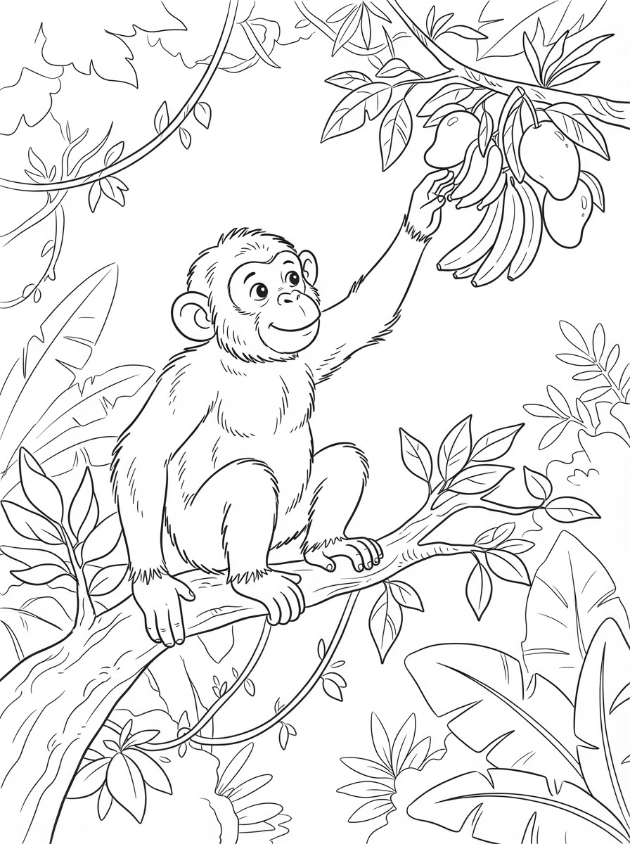 dibujos para colorear de chimpancés 13 Dibujos para colorear de chimpancés para imprimir gratis 1