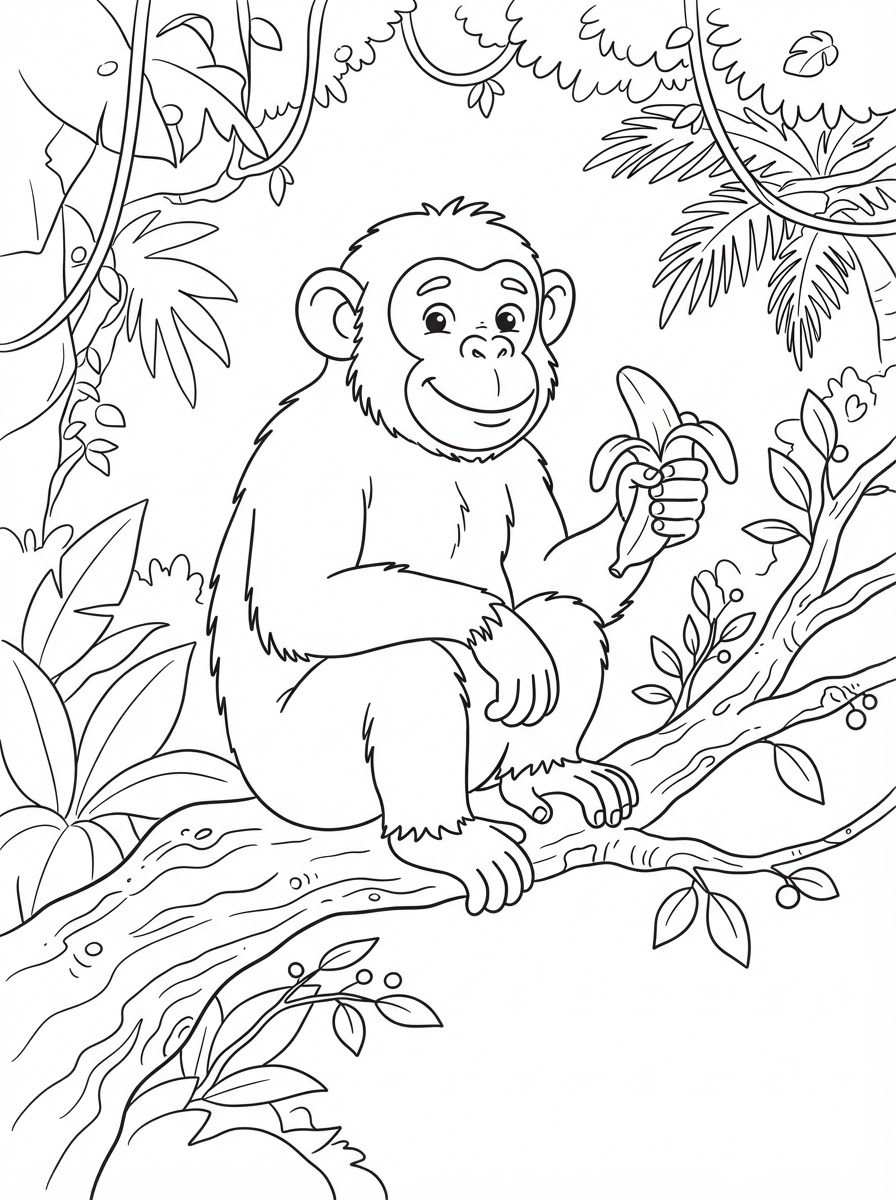 dibujos para colorear de chimpancés 16 dibujos para colorear de chimpancés fáciles