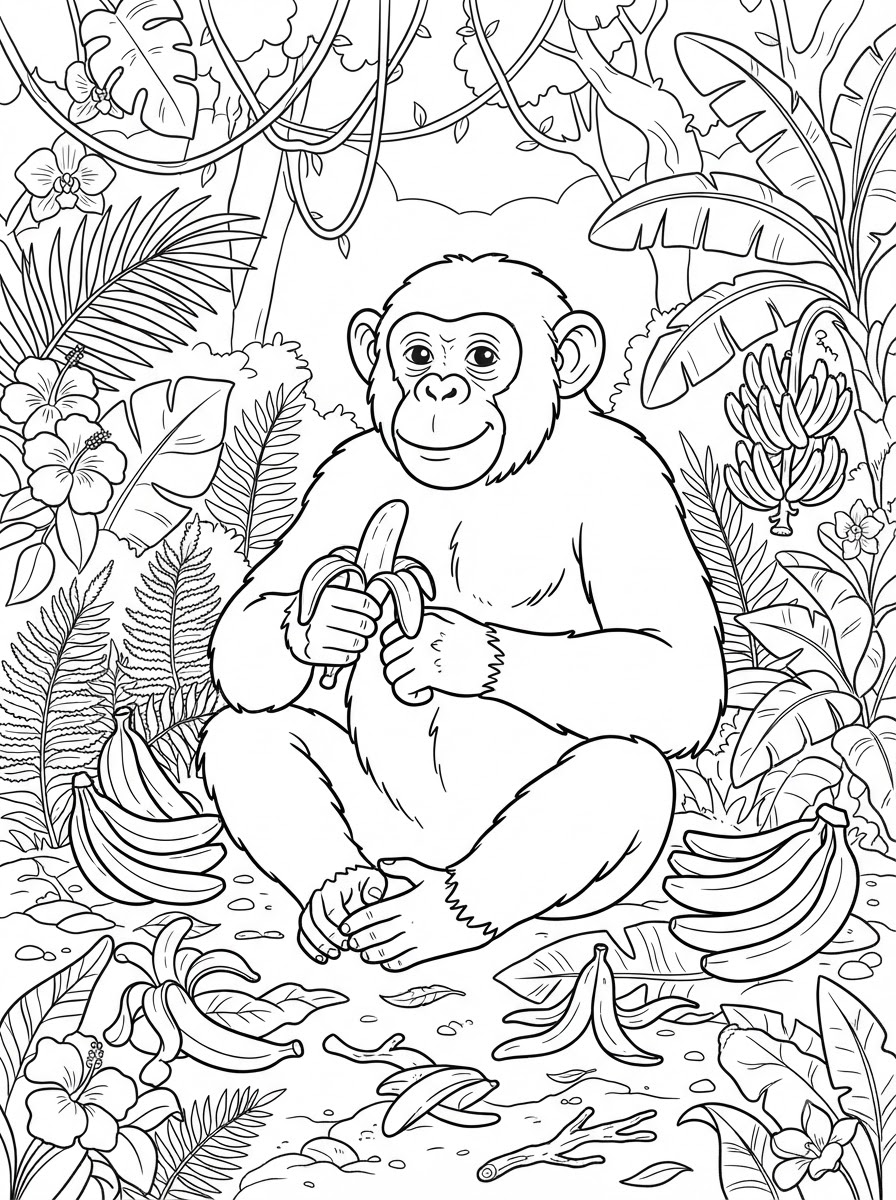 dibujos para colorear de chimpancés 18 Dibujos para colorear de chimpancés gratis para imprimir