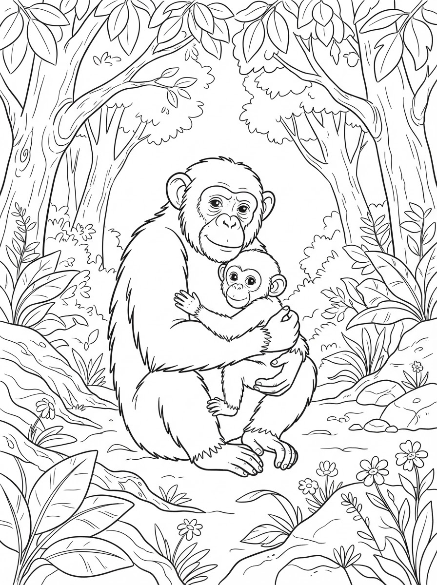 dibujos para colorear de chimpancés 22 dibujos para colorear de chimpancés alegres