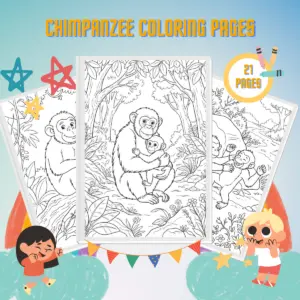 Miniatura de dibujos para colorear de chimpancés