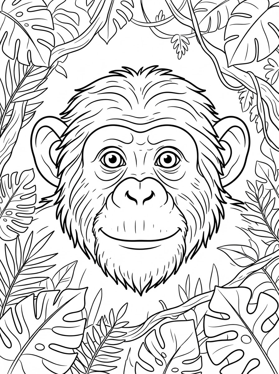 dibujos para colorear de chimpancés 5 dibujos para colorear de chimpancés