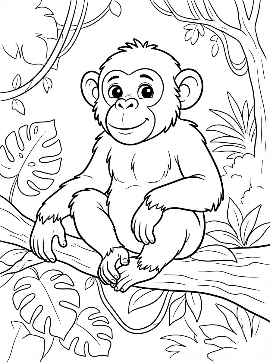 dibujos para colorear de chimpancés 6 dibujos para colorear de chimpancés para preescolares 1