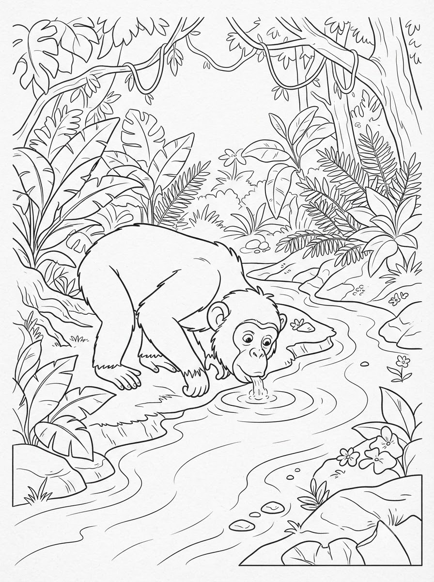 dibujos para colorear de chimpancés 7 Dibujos para colorear de chimpancés para adultos