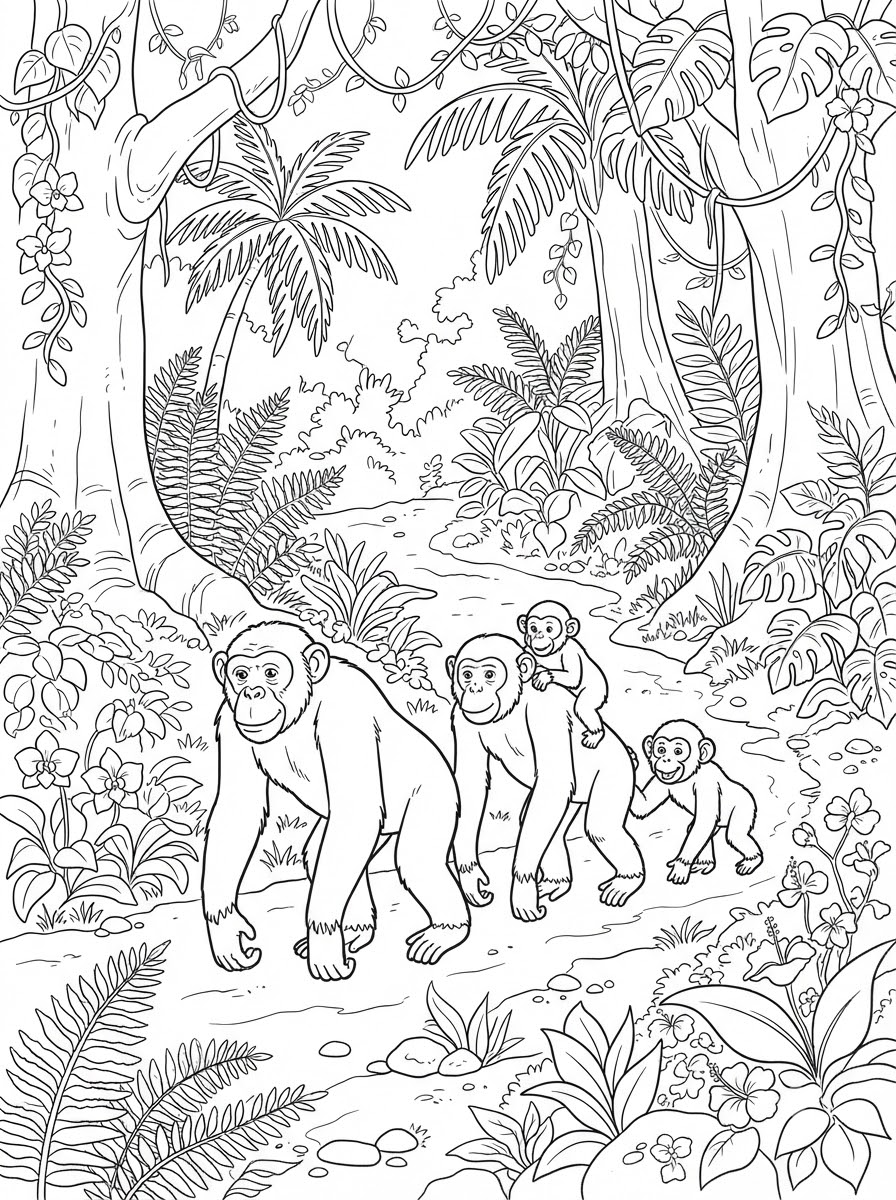 dibujos para colorear de chimpancés 8 dibujos para colorear de chimpancés gratis