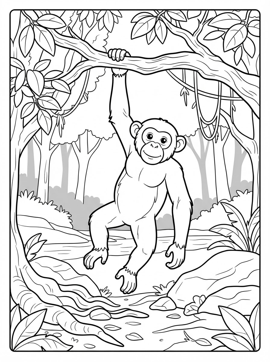 dibujos para colorear de chimpancés 9 Dibujos para colorear de chimpancés para imprimir 1