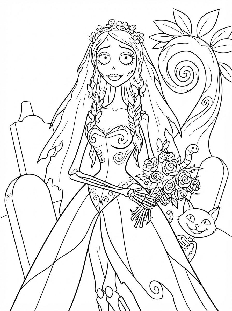 Corpse Bride Coloring Pages 8 Corpse Bride decorations coloring pages