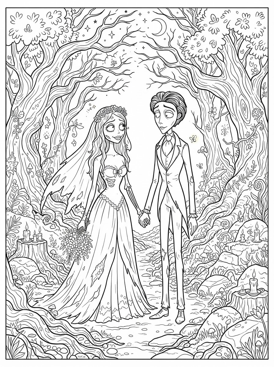 Corpse Bride Coloring Pages 11 kawaii cute Corpse Bride coloring pages