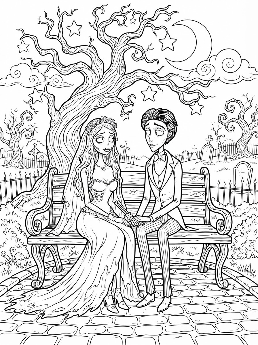 Corpse Bride Coloring Pages 13 Corpse Bride printable coloring pages