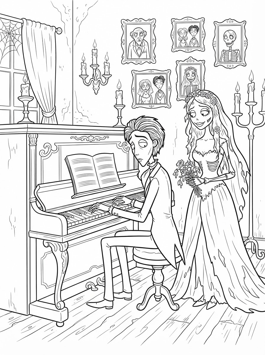Corpse Bride Coloring Pages 3 coloring pages printable Corpse Bride