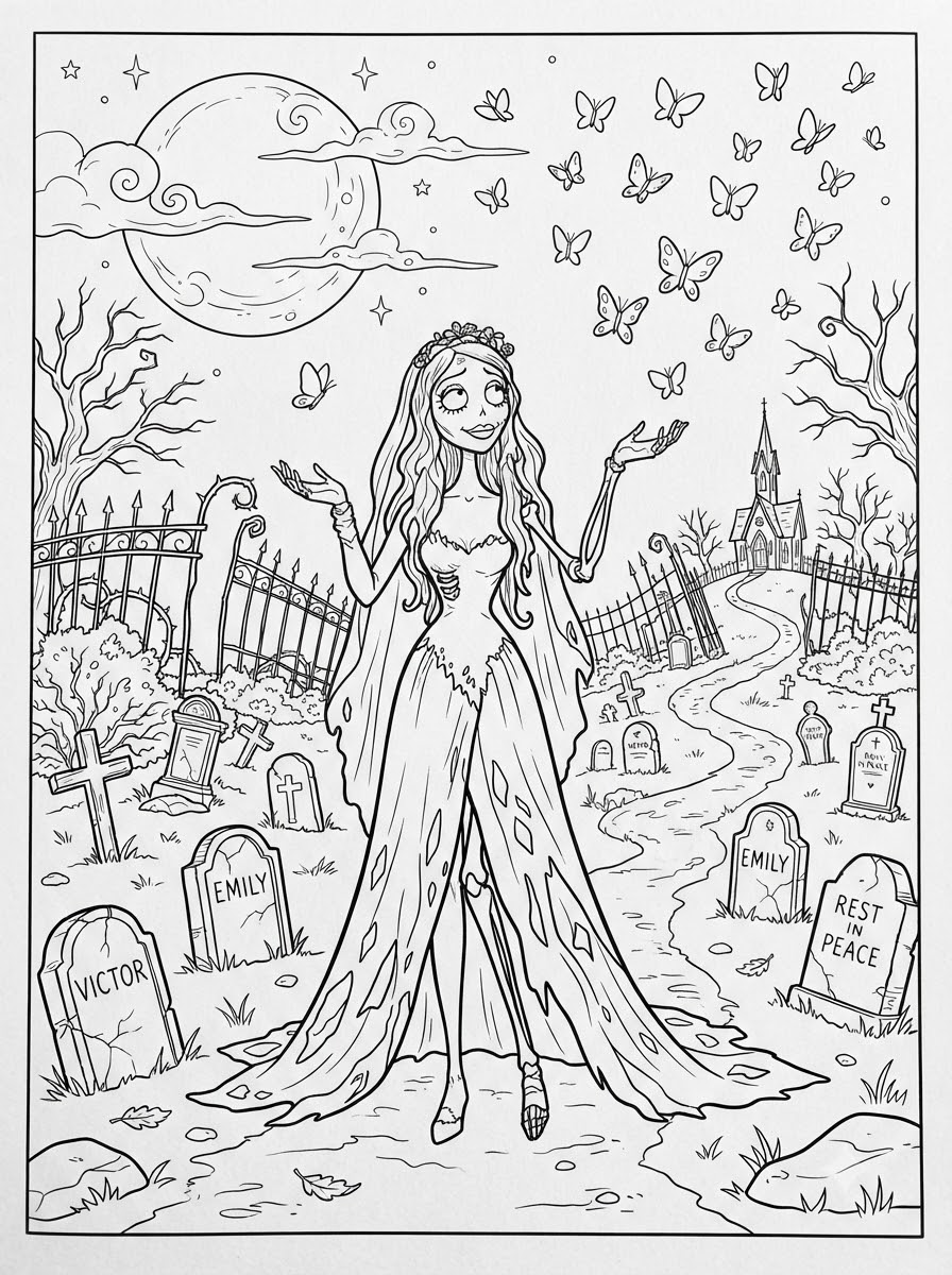 Corpse Bride Coloring Pages 2 coloring pages for kids Corpse Bride