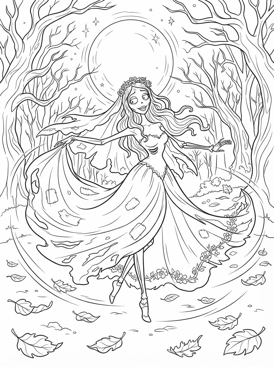 Corpse Bride Coloring Pages 20 free Corpse Bride printable coloring pages