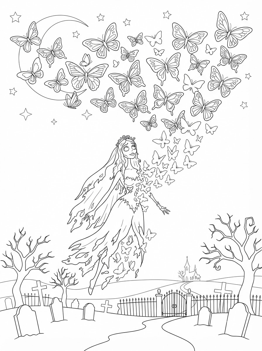 Corpse Bride Coloring Pages 17 Corpse Bride coloring pages for adults pdf
