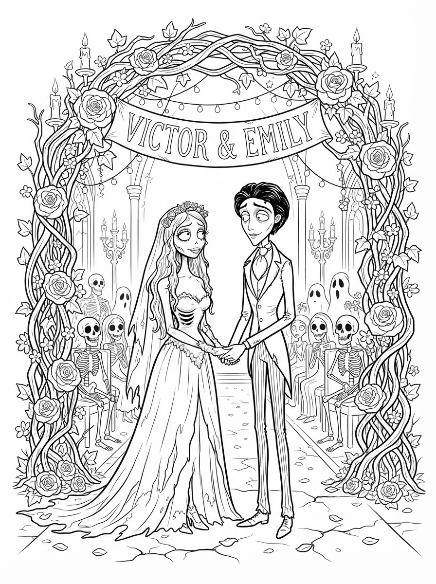 Corpse Bride Coloring Pages 16 Corpse Bride ornaments coloring pages