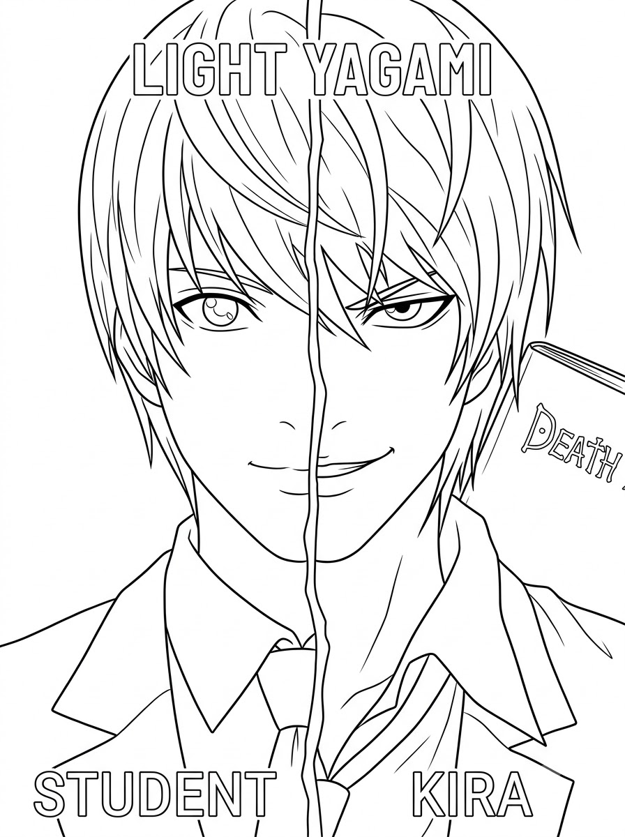 Planșe de colorat gratuite cu Death Note