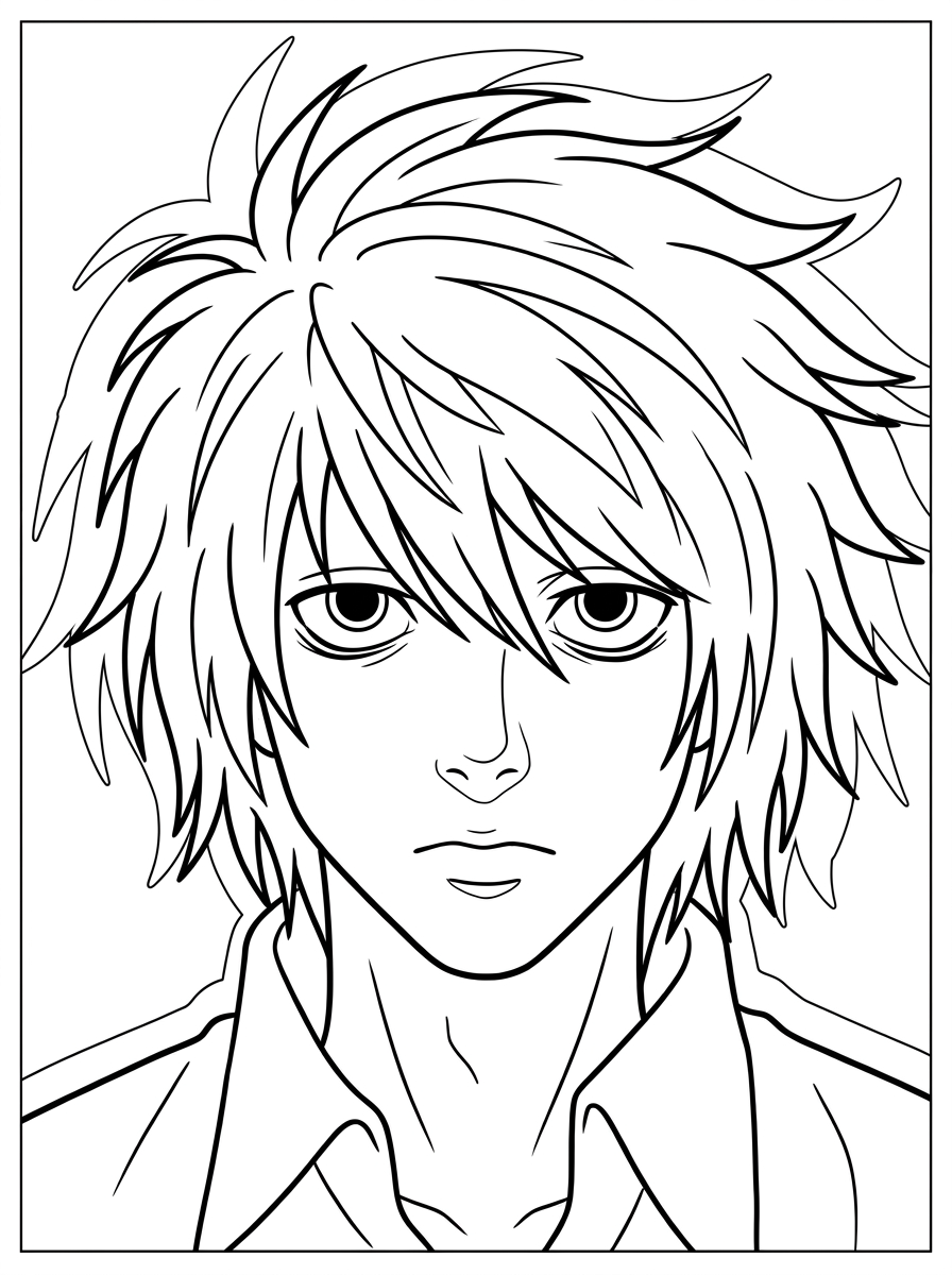 Planșe de colorat vintage cu Death Note 1