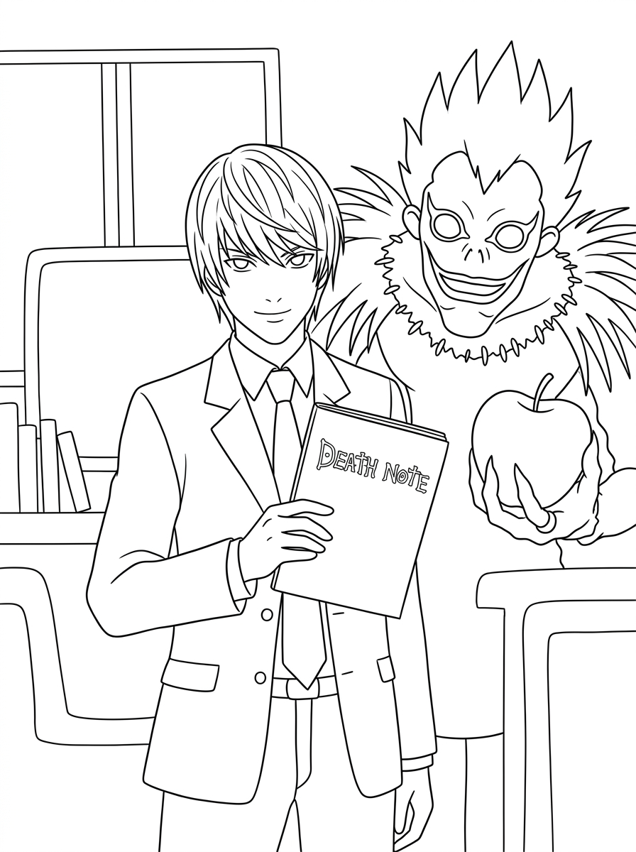 Planșe de colorat gratuite cu Death Note