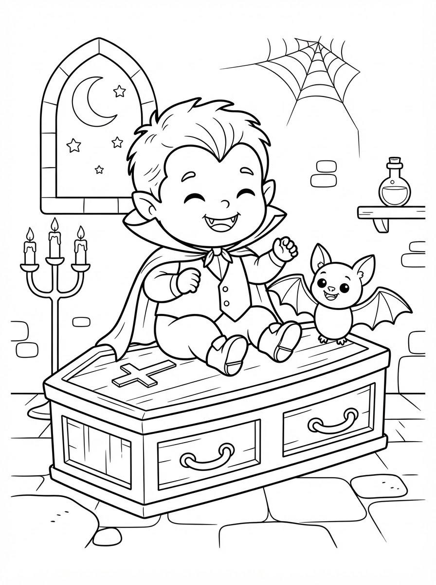 Divertidas dibujos para colorear de Drácula