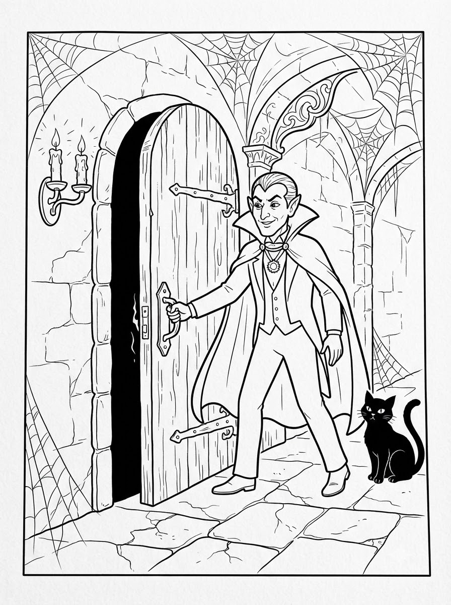 dibujos para colorear del libro de Drácula