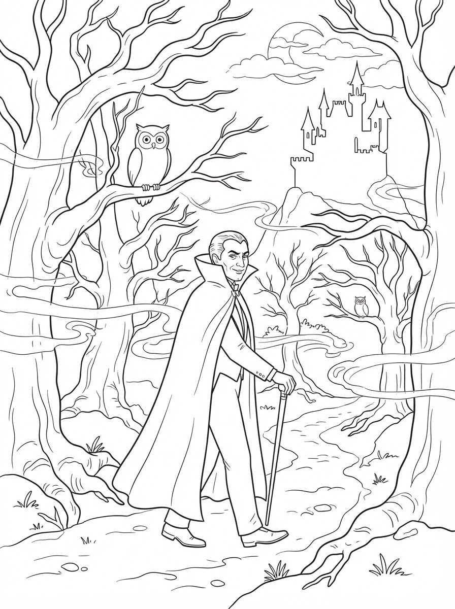 Dibujos fáciles y bonitos para colorear de Drácula
