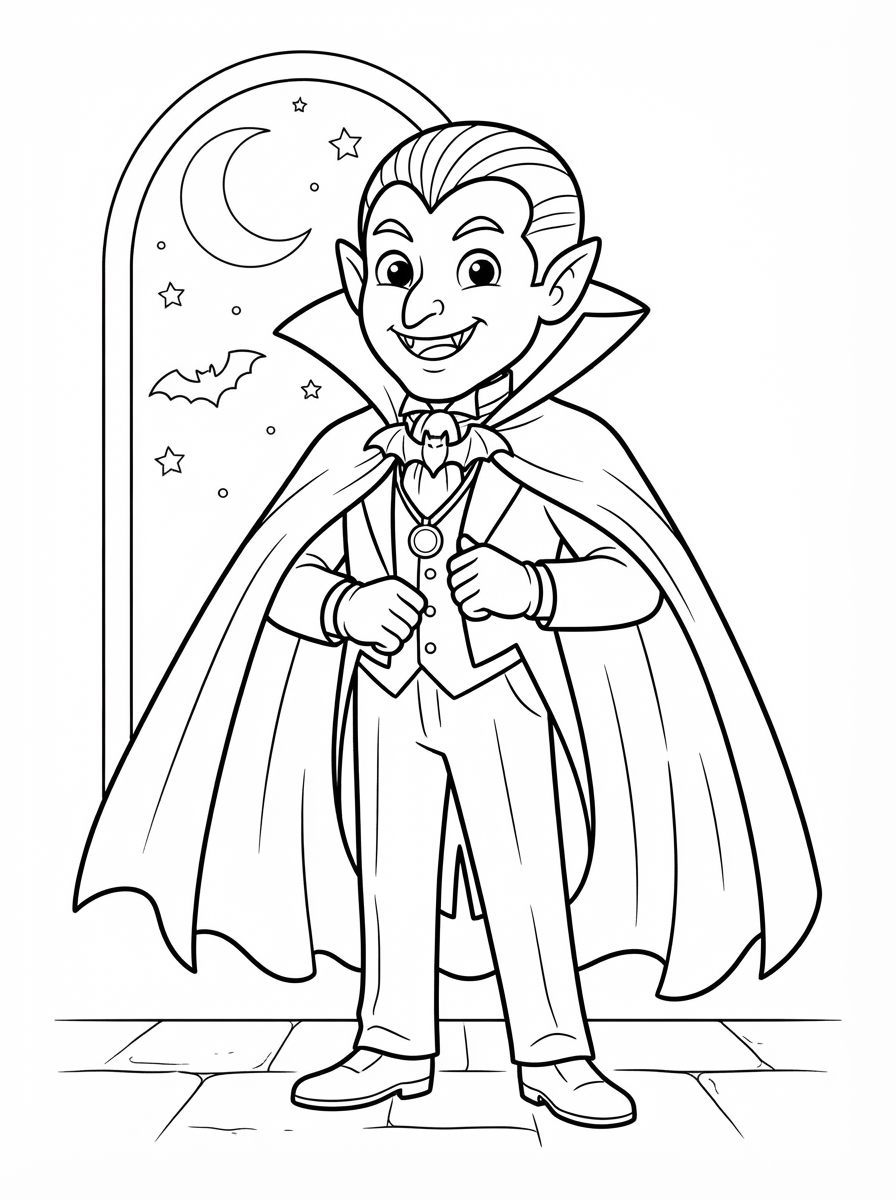 Dibujos para colorear de Drácula gratis para niños
