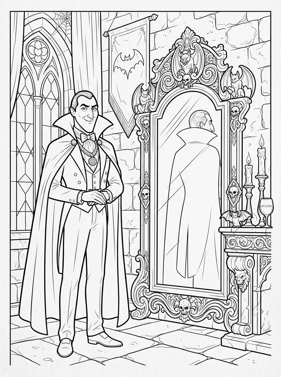 Lindas dibujos para colorear de Drácula