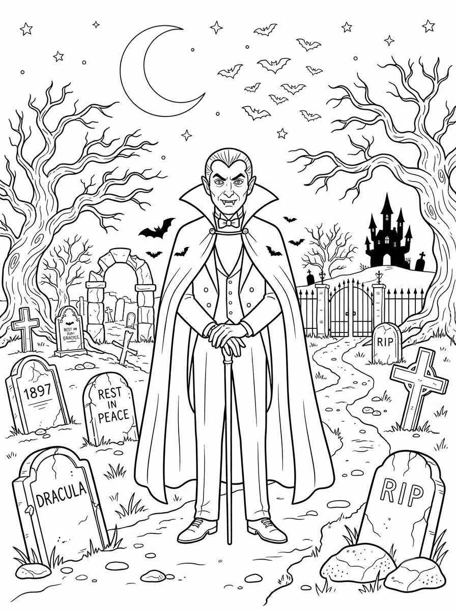 dibujos para colorear del Grinch y Drácula