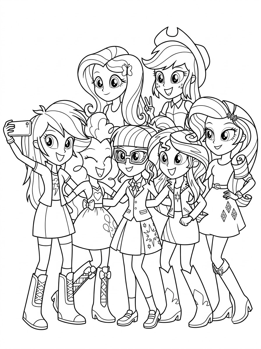 Equestria Girls Coloring Pages 11 kawaii cute Equestria Girls coloring pages