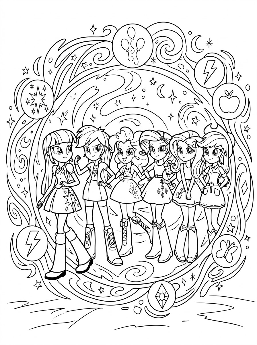 Equestria Girls Coloring Pages 13 kawaii cute Equestria Girls coloring pages 1