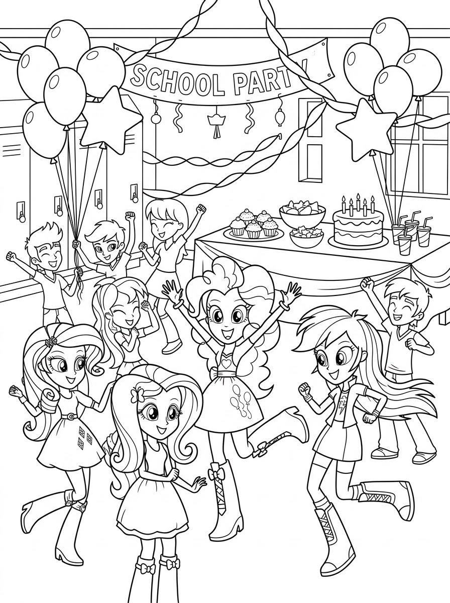 Equestria Girls Coloring Pages 3 Equestria Girls coloring pages for adults