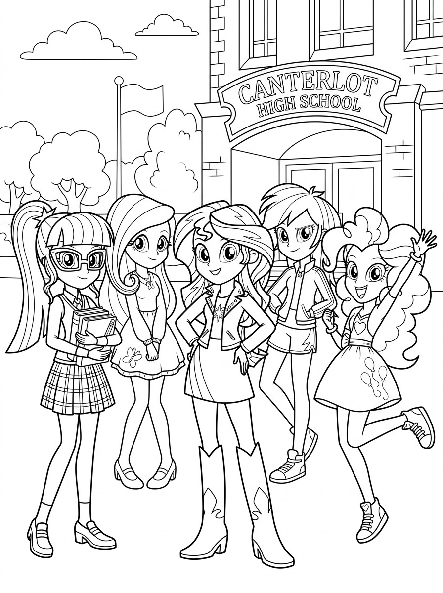 Equestria Girls Coloring Pages 7 coloring pages printable Equestria Girls