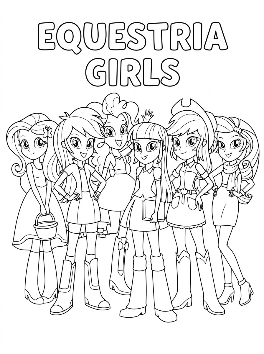 Equestria Girls Coloring Pages 8 Equestria Girls coloring pages for adults easy