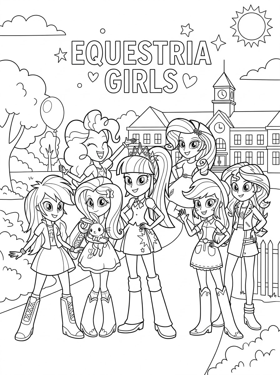 Equestria Girls Coloring Pages 10 merry Equestria Girls coloring pages