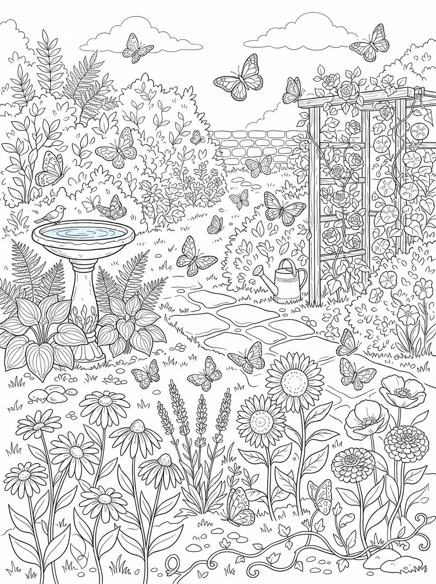 Garden Coloring Pages 2 Garden cards coloring pages
