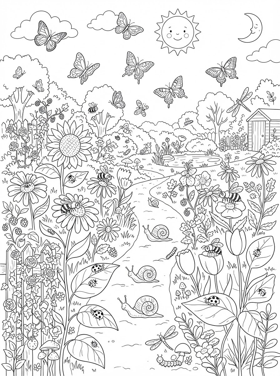 Garden Coloring Pages 12 Garden coloring pages for adults
