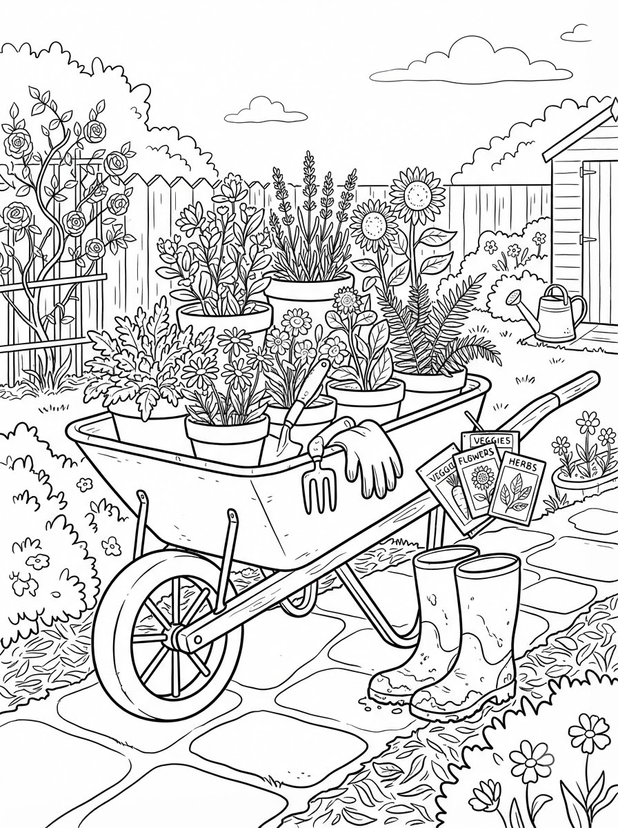 Garden Coloring Pages 15 Garden cards coloring pages 2